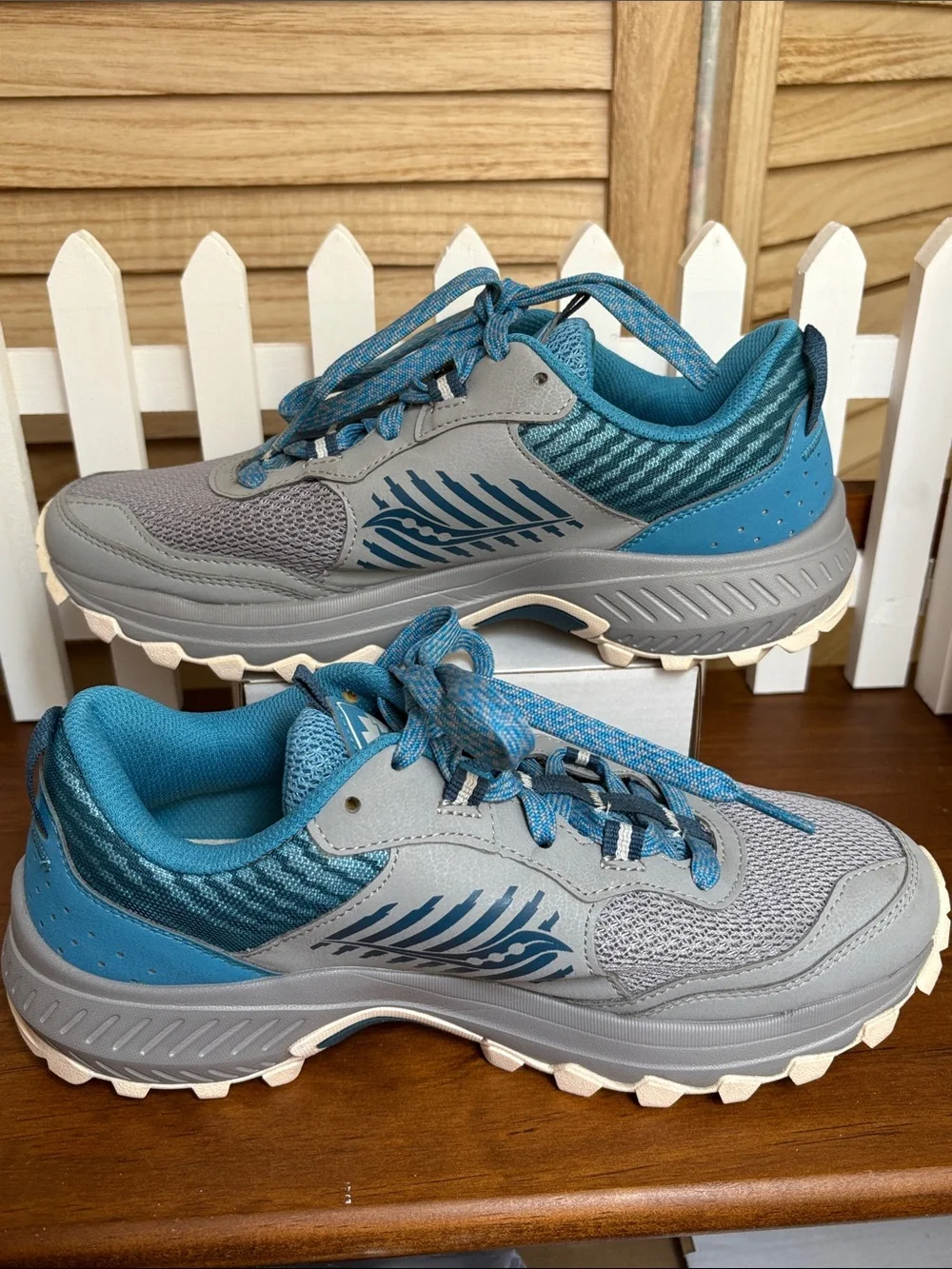 Saucony 8 Wide Excursion TR15 Alloy Topaz Trail Running Shoes Sneakers
